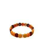 Mamacita Smiley Tile Bracelet, Orange/Brown