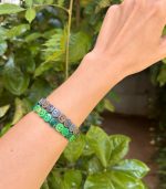 Mamacita Smiley Tile Bracelet, Shades of Green - Image 2