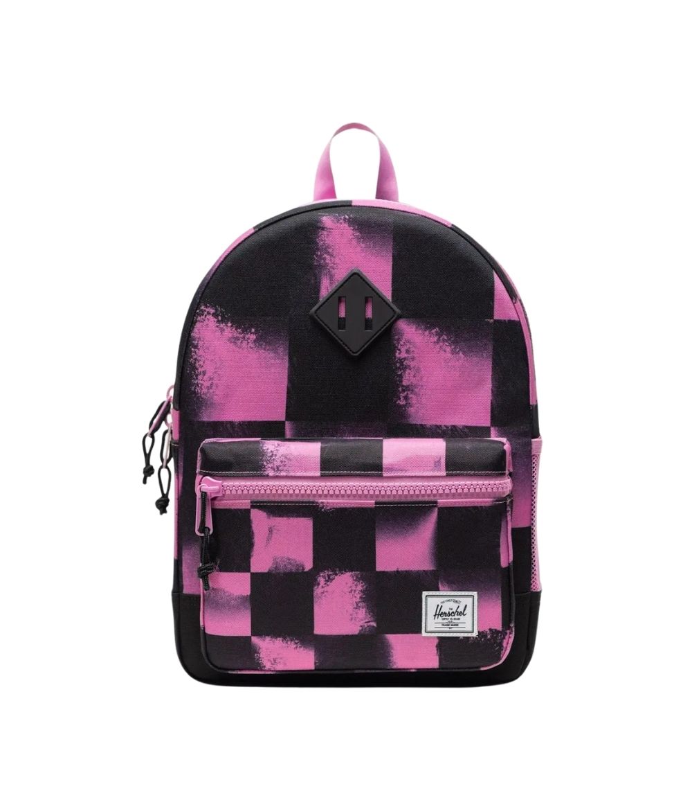 194 Heritage Kids Backpack Stencil Checker Opera Mauve - Image 1