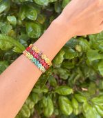 Mamacita Smiley Tile Bracelet, Orange/Brown - Image 2