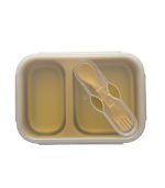 Lunch Box Foldable Silicone Curry With Fork & Spoon 950 ML