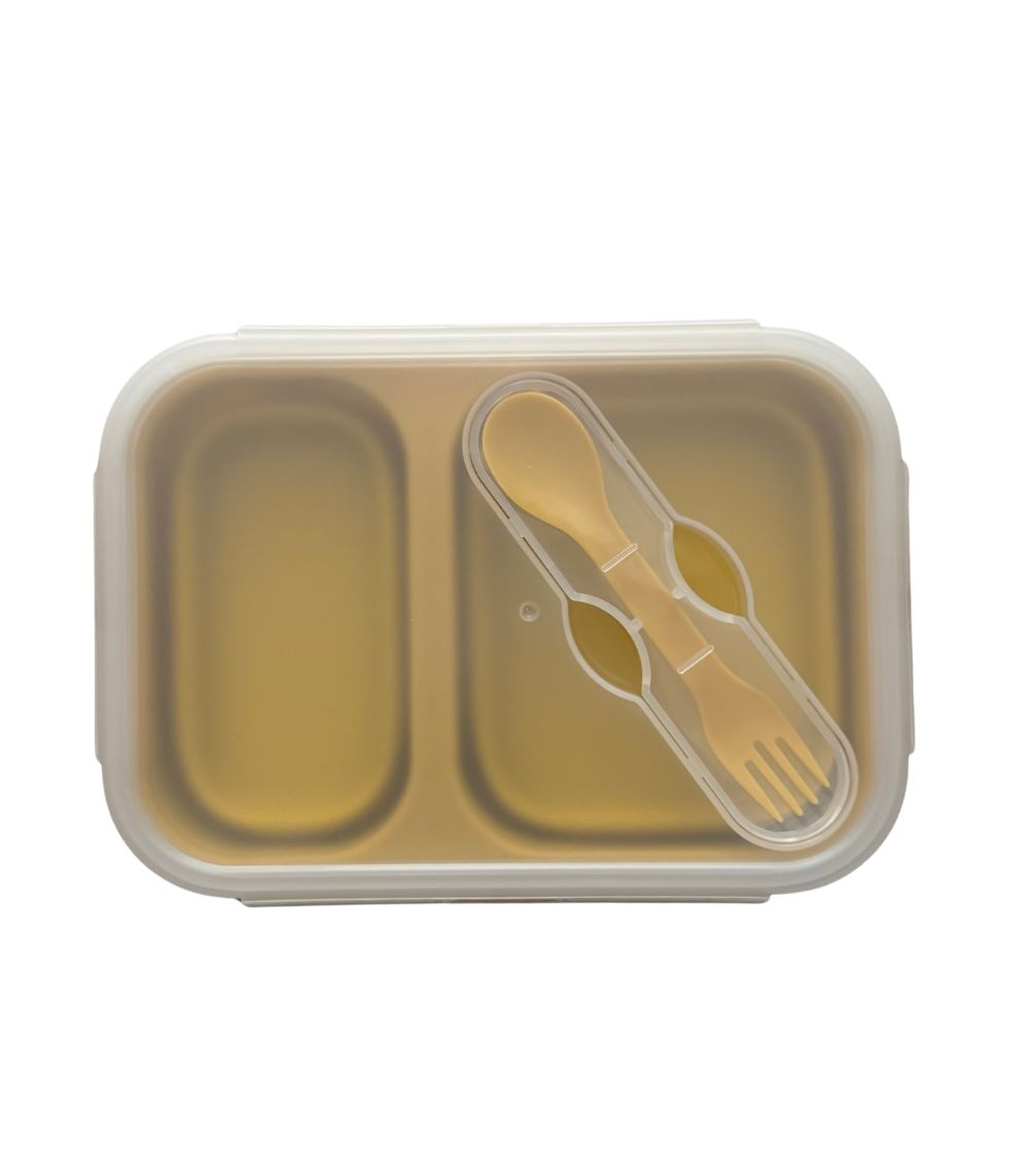 31 Lunch Box Foldable Silicone Curry With Fork & Spoon 950 ML - Image 1