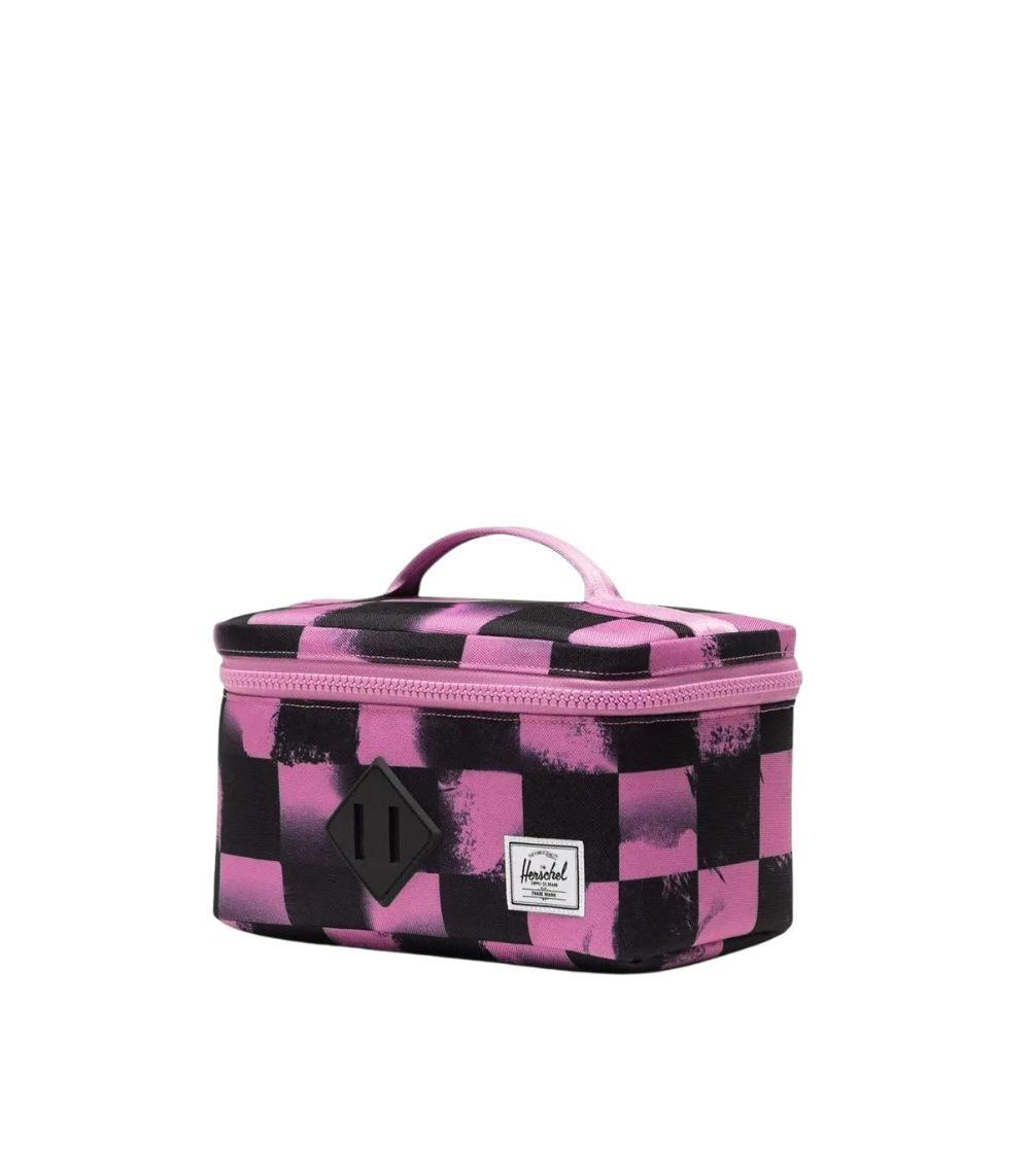 337 Heritage Lunch Box Stencil Checker Opera Mauve - Image 1