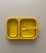 Lunch Box Foldable Silicone Curry With Fork & Spoon 950 ML - Image 4