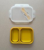 Lunch Box Foldable Silicone Curry With Fork & Spoon 950 ML - Image 3