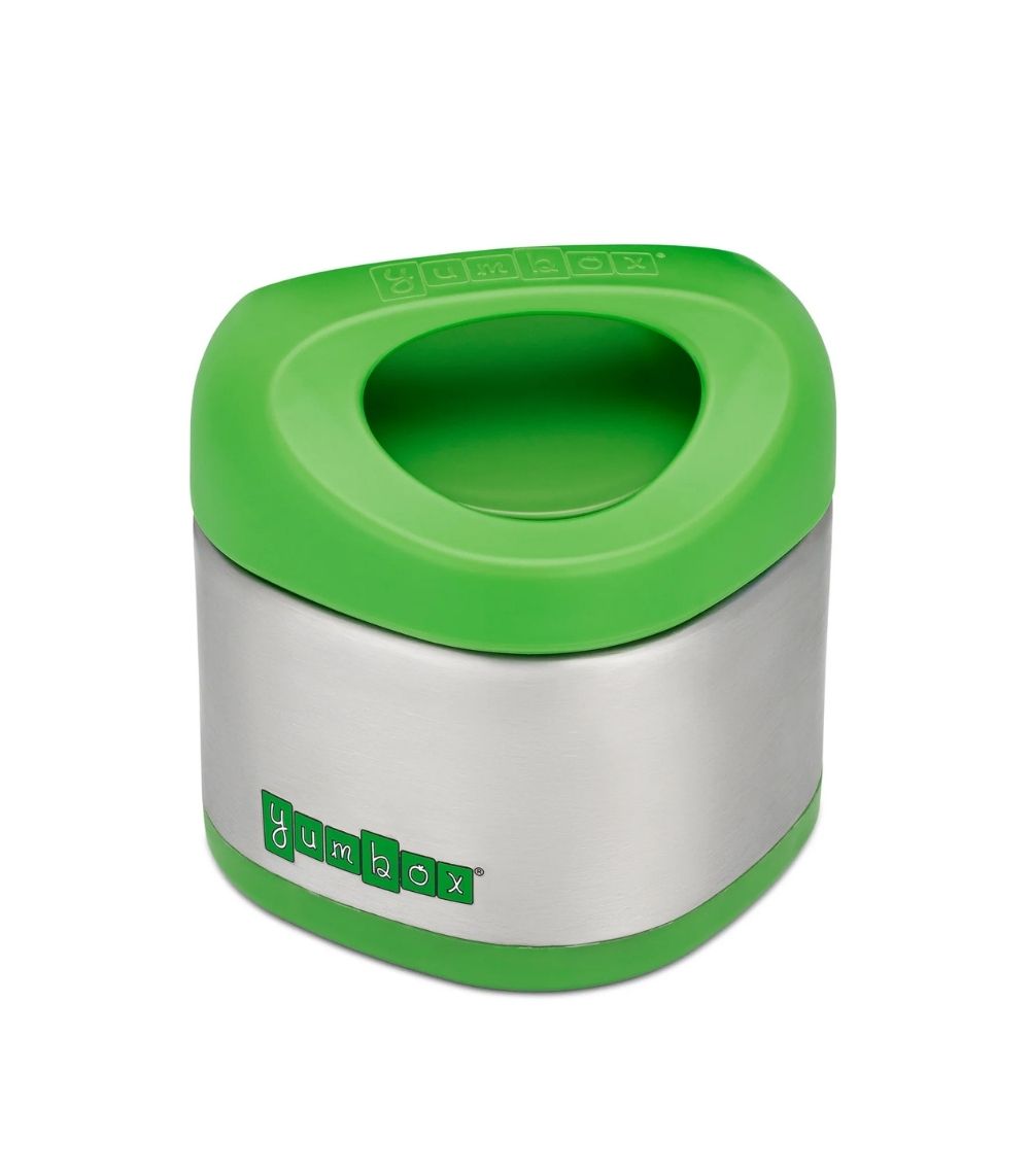 375 Yumbox Cubi Stainless Steel Thermal Food Jar, Apple Green - Image 1