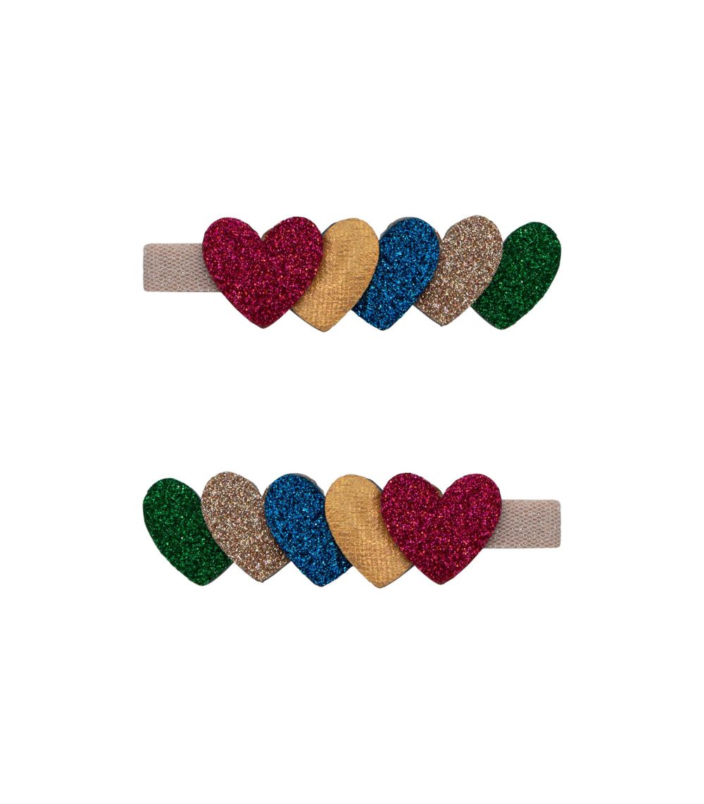 379 Jazzy Layered Heart Clips - Image 1