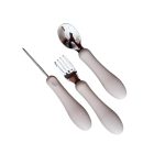Silicone & Stainless Steel Cutlery Set Sand