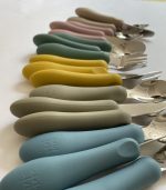 Silicone & Stainless Steel Cutlery Set Sand - Image 2