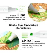 Ohuhu Oahu 100 Colors Dual Tips Alcohol Art Markers, Fine & Chisel - Image 6