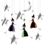 Meri Meri Flying Honeycomb Witch Decorations (x 3)