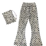 Stone Black Checkmate Velvet Bell Leggings