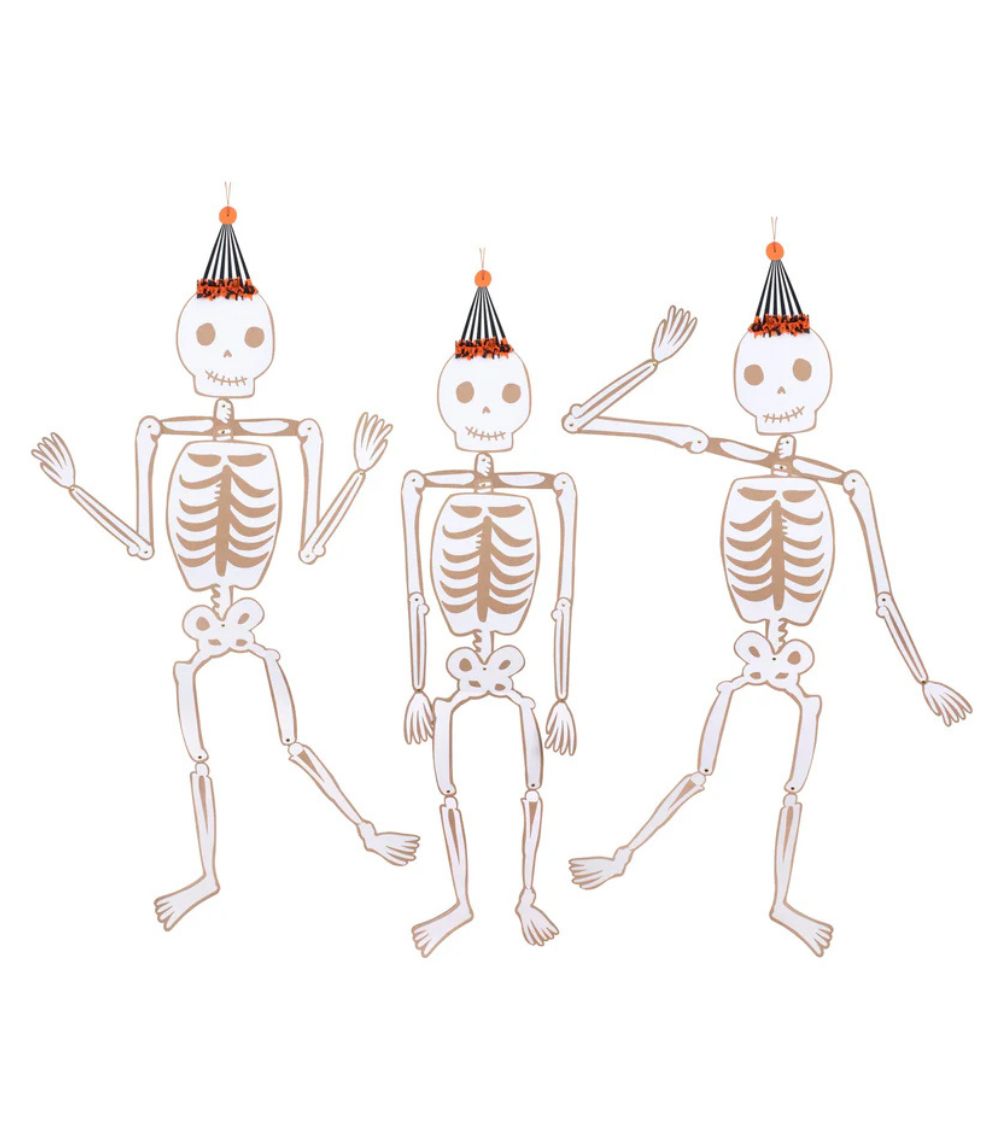 85 Meri Meri Vintage Giant Halloween Jointed Skeletons (set of 3) - Image 1