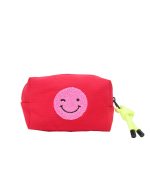 Small Cube Pouch - Red Pink Smile
