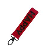 Choose Happy Keychain, Khaki/Red - Image 2