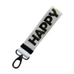 Happy New Me Keychain, Black/White