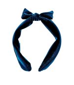 Kiddoz Velvet Bow Headband Blue