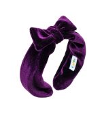 Kiddoz Velvet Bow Headband Purple