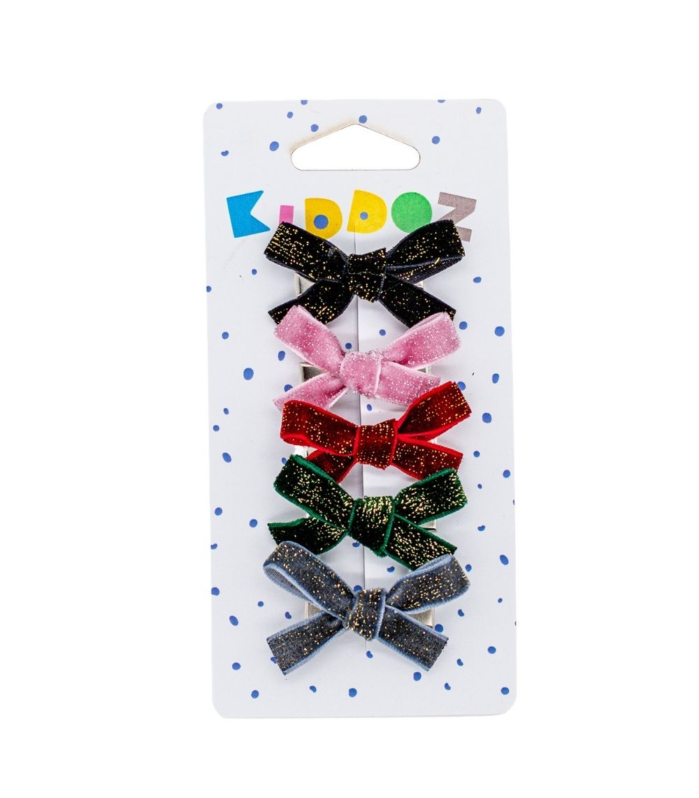 244 Kiddoz Holiday Bow Hair Clips - Image 1