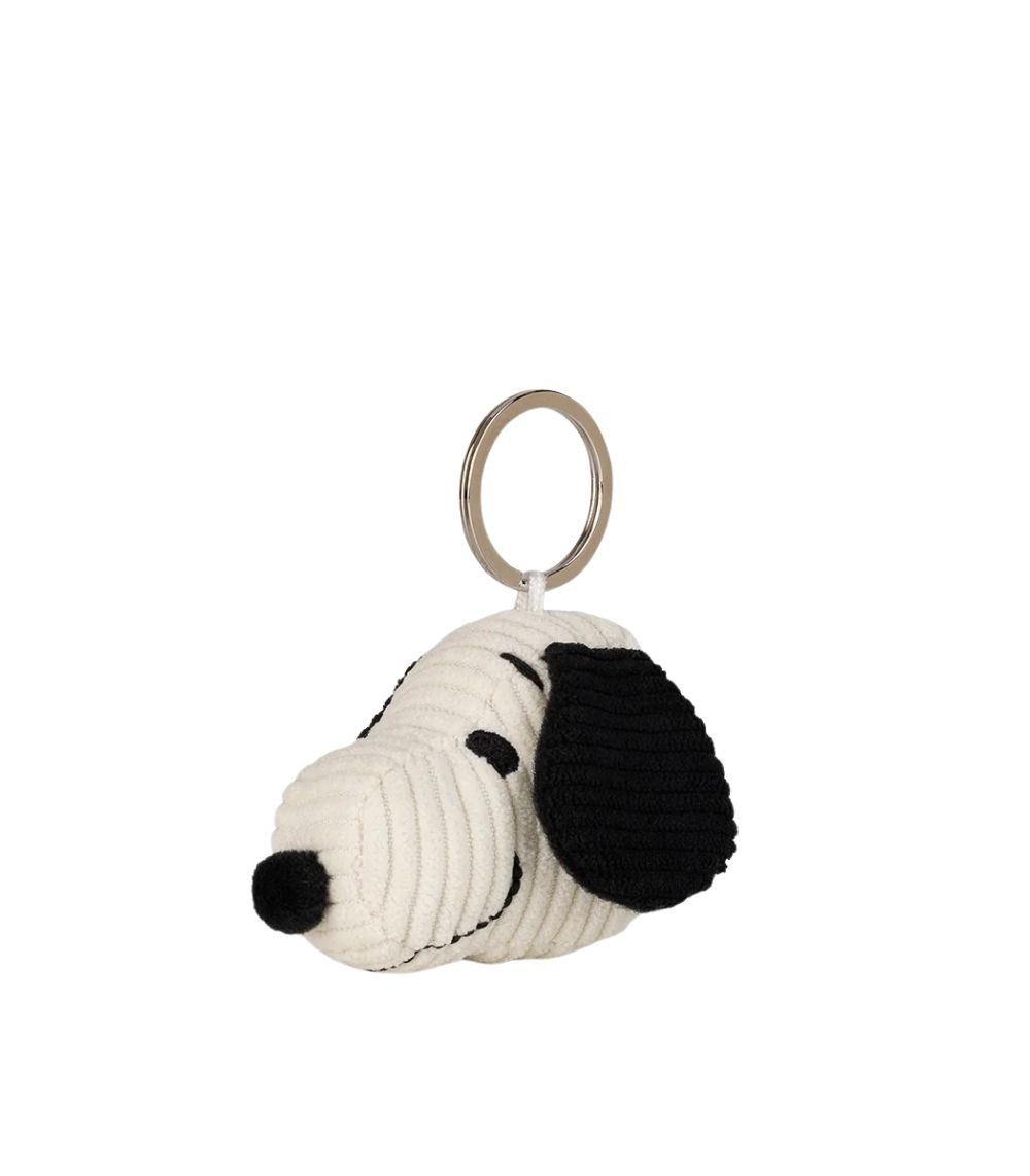 99 Snoopy Head Corduroy Cream keychain - Image 1