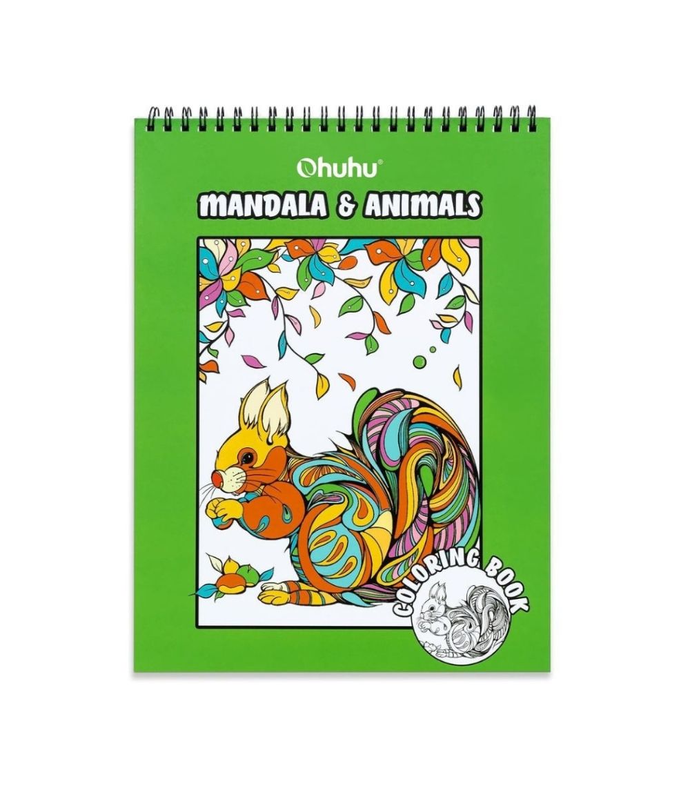 167 Ohuhu Double-Sided Bleedproof Coloring Book , Animals & Mandala - Image 1