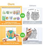 Ohuhu Double-Sided Bleedproof Coloring Book , Animals & Mandala - Image 6