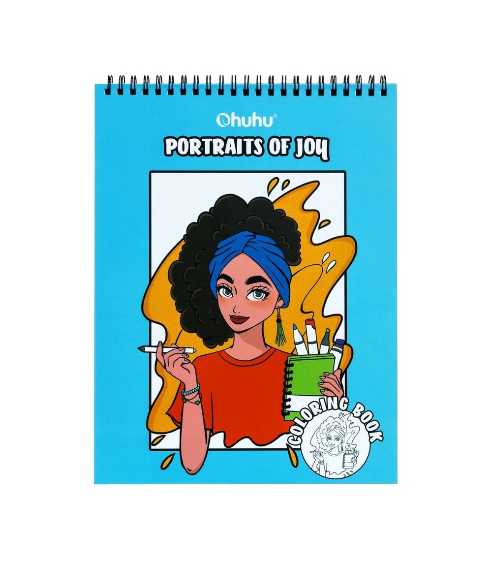 186 Ohuhu Double-Sided Bleedproof Coloring Book , Portraits Of Joy - Image 1