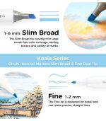 Ohuhu Kaala Slim Broad and Fine Dual Tips Alcohol Art Markers- 60 Colors Landscape Tone - Image 3