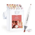 Ohuhu Kaala Slim Broad and Fine Dual Tips Alcohol Art Markers-24 Color Skin Tone
