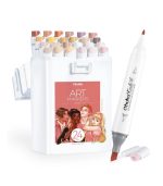 Ohuhu Kaala Slim Broad and Fine Dual Tips Alcohol Art Markers-24 Color Skin Tone