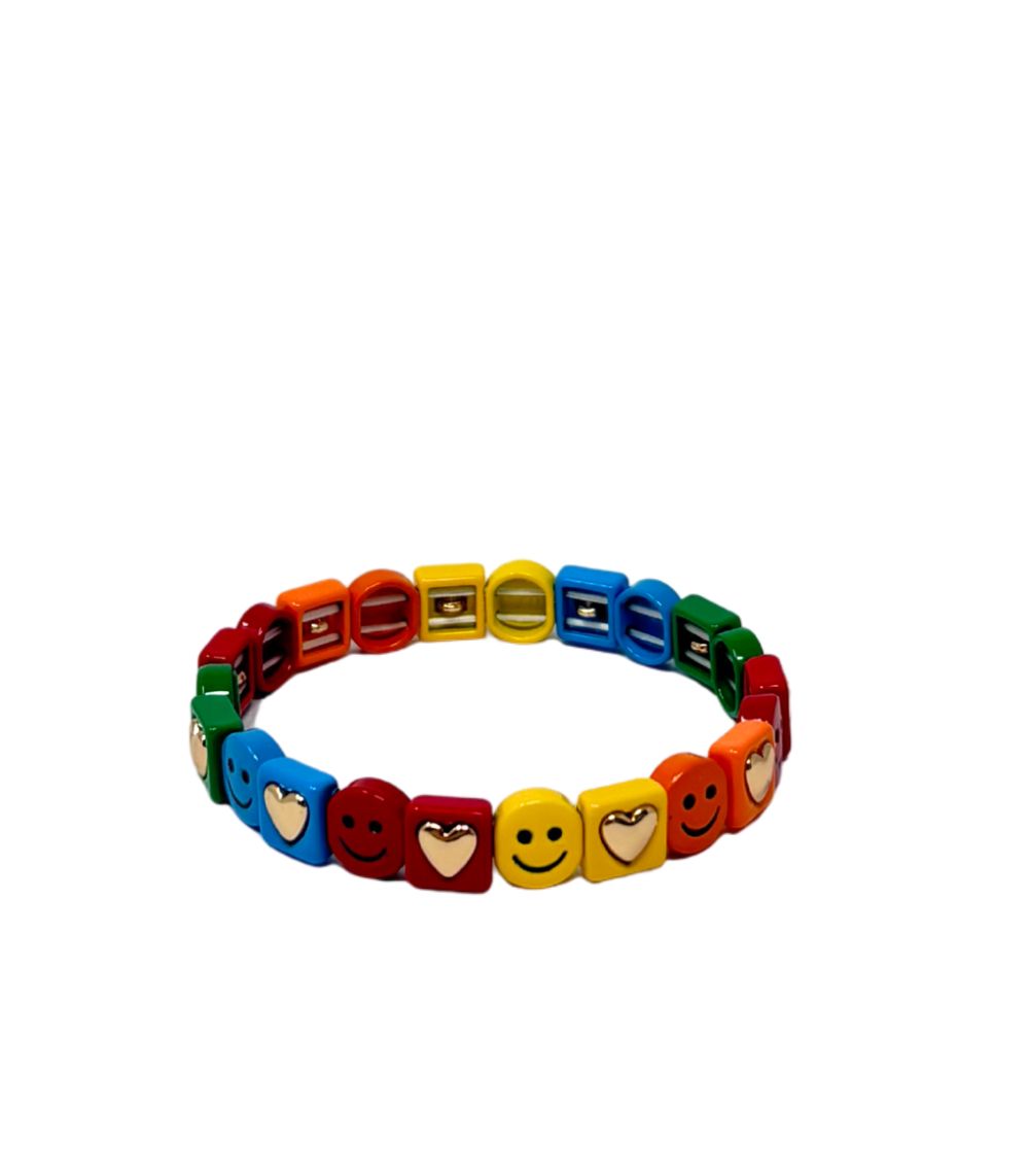 261 Mamacita x The Wonder Room Smiley Heart Tile Bracelet, Multicolor - Image 1