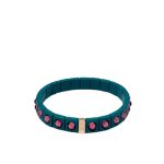 Mamacita Gem Tile Bracelet, Petrol/Pink