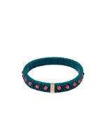 Mamacita Gem Tile Bracelet, Petrol/Pink