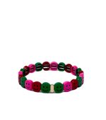 Mamacita Smiley Tile Bracelet, Pink/Red/Green