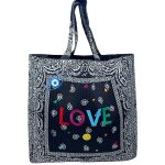 Mamacita Love Bandana Tote Bag, Black