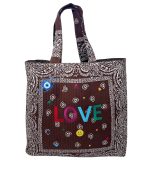 Mamacita Love Bandana Tote Bag, Brown