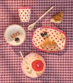 Small Rectangular Side Plate - Red - Favorite Hearts Print - Image 2