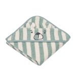 Albert Hooded Baby Towel, Peppermint/Creme De La Creme
