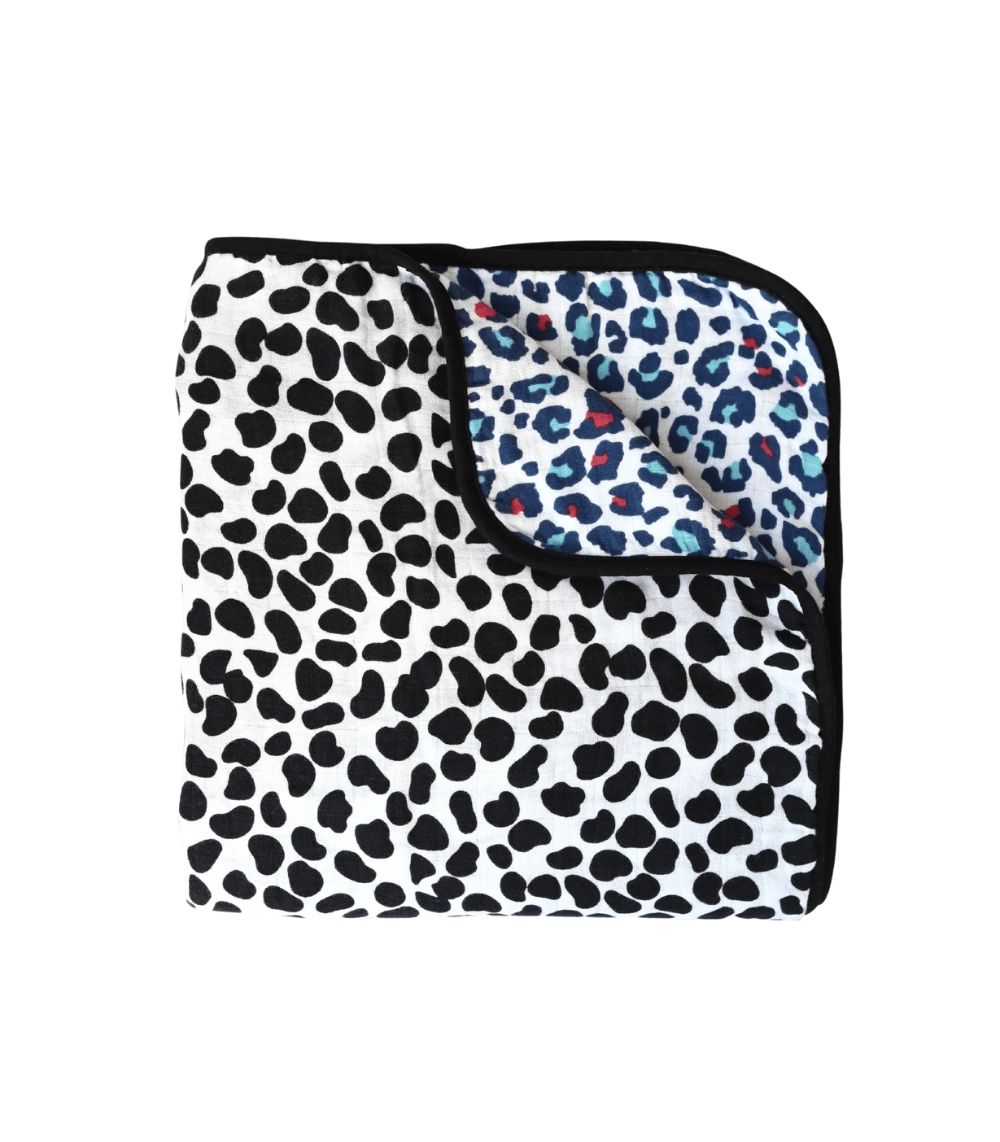 35 Animal Print Muslin Blanket - Reversible - Image 1