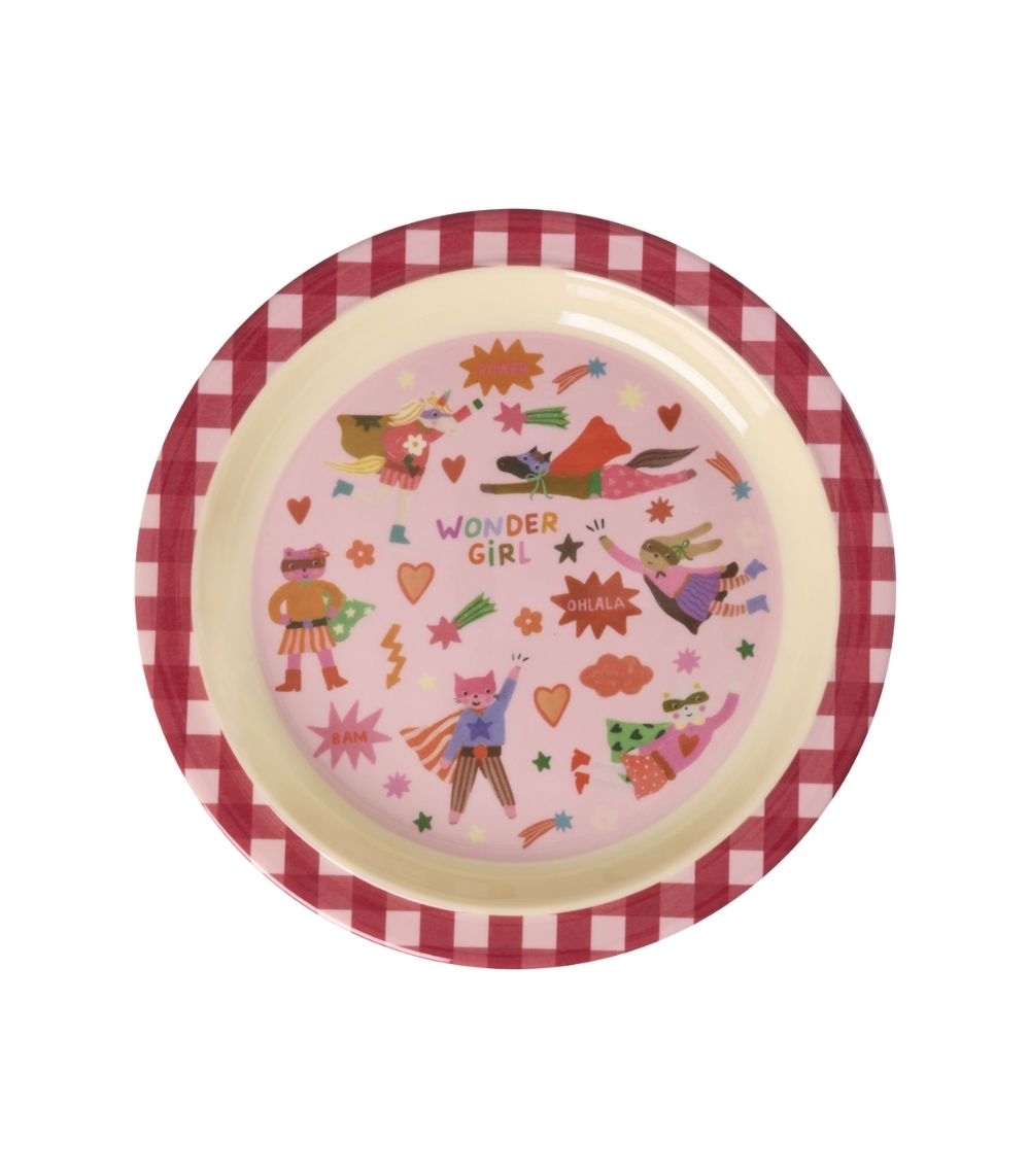 58 Kids Plate - Pink - Hero Print - Image 1