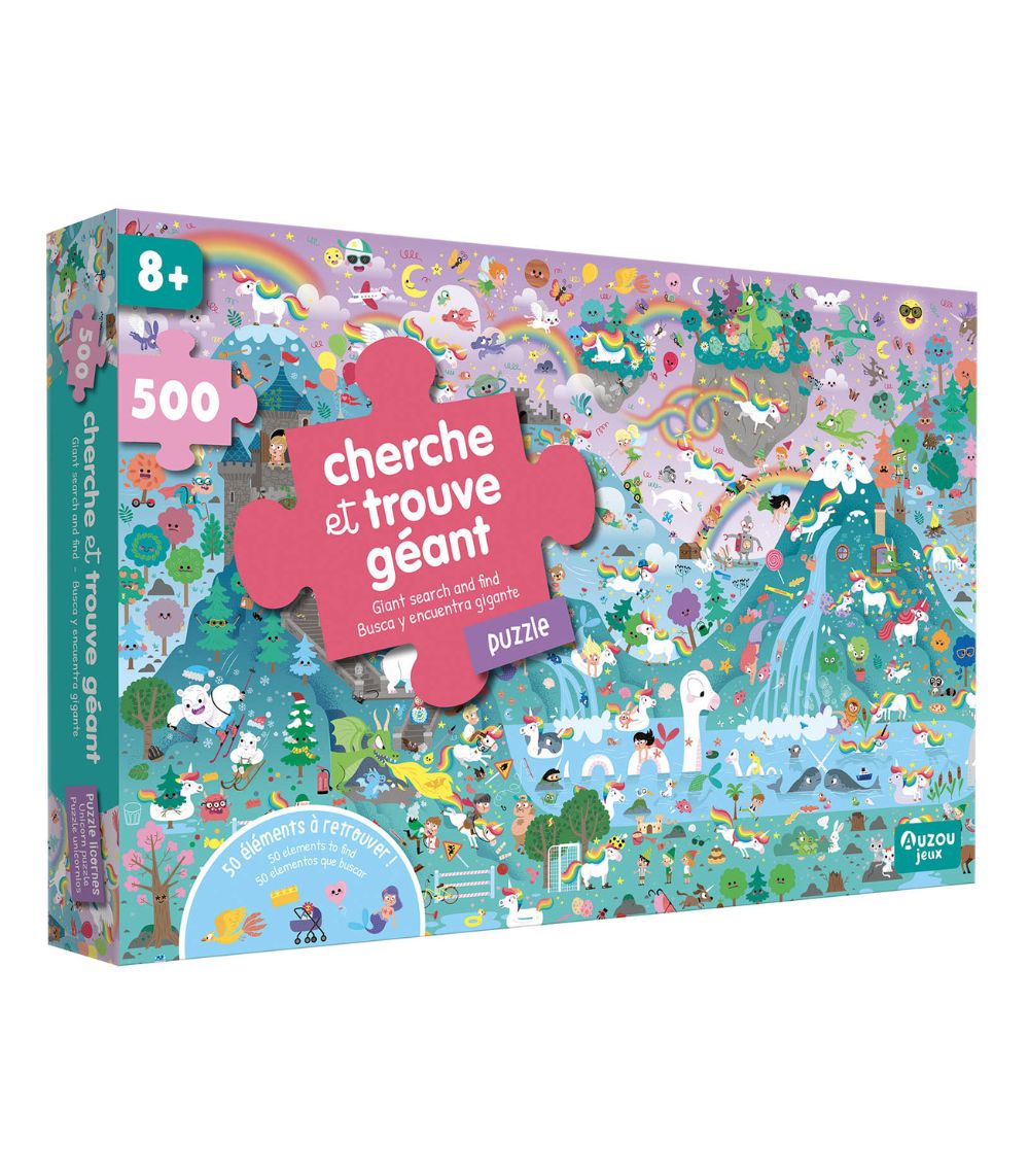 64 Auzou Giant Search & Find Puzzle - Unicorns - Image 1