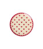 Small Round Cake Plate - Red - Favorite Hearts Print