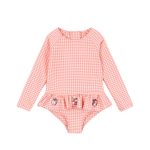 Etta Long Sleeve Swimsuit, Geranium Pink