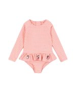 Etta Long Sleeve Swimsuit, Geranium Pink