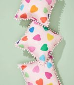 Pompom Cushion - Whimsical Hearts - Image 2