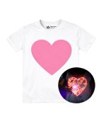 Kids Interactive Glow T-Shirt - Love Heart - White