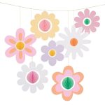 Meri Meri Groovy Flower Hanging Decorations (x 7)