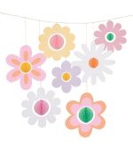 Meri Meri Groovy Flower Hanging Decorations (x 7)