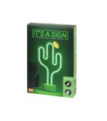Neon-Effect LED Lamp - It's a Sign - Cactus
