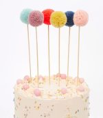 Meri Meri Multi Pompom Cake Toppers (x 6) - Image 3